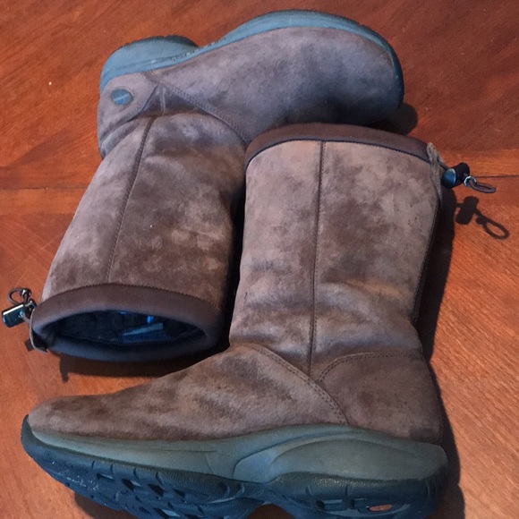 Merrell brown leather faux fur winter boots shoes size 7 - Picture 10 of 16